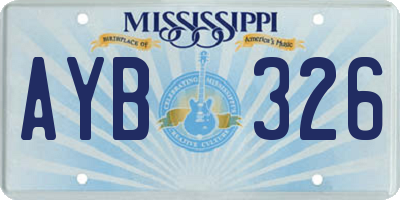 MS license plate AYB326