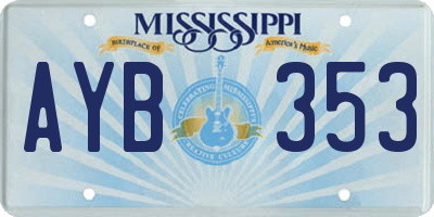 MS license plate AYB353