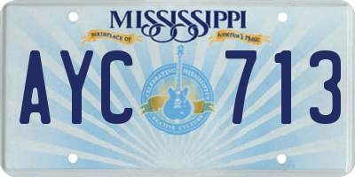 MS license plate AYC713