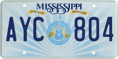 MS license plate AYC804