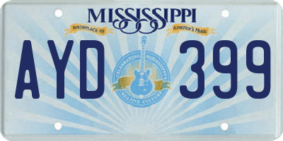 MS license plate AYD399
