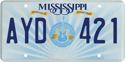 MS license plate AYD421
