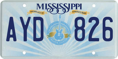 MS license plate AYD826