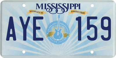 MS license plate AYE159