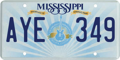 MS license plate AYE349