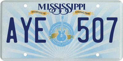 MS license plate AYE507