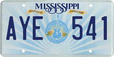 MS license plate AYE541