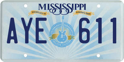 MS license plate AYE611