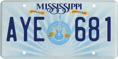 MS license plate AYE681