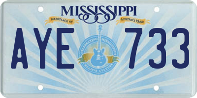 MS license plate AYE733