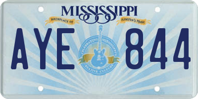 MS license plate AYE844