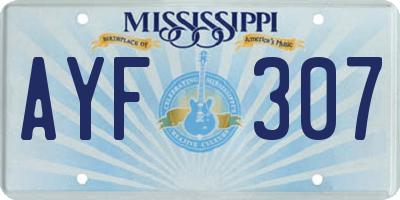 MS license plate AYF307