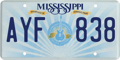 MS license plate AYF838