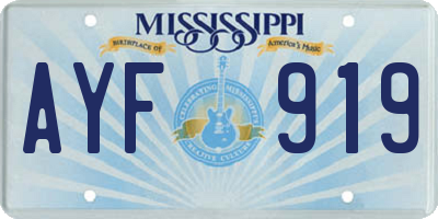 MS license plate AYF919