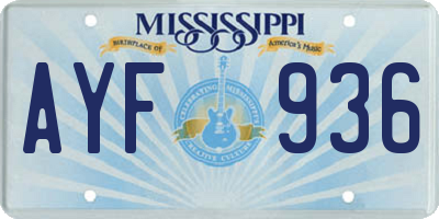 MS license plate AYF936