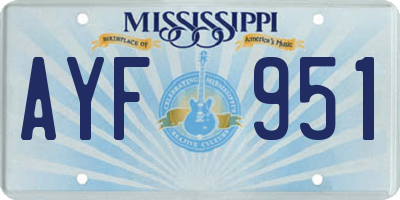 MS license plate AYF951