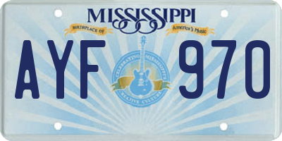 MS license plate AYF970