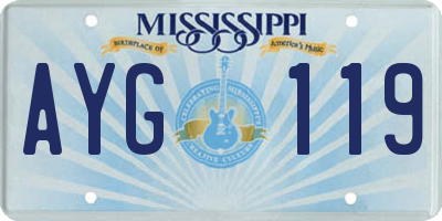 MS license plate AYG119