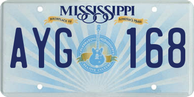 MS license plate AYG168