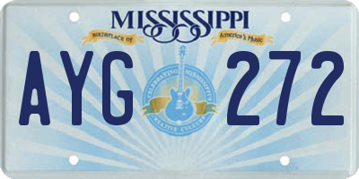 MS license plate AYG272