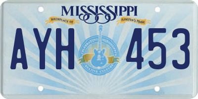 MS license plate AYH453