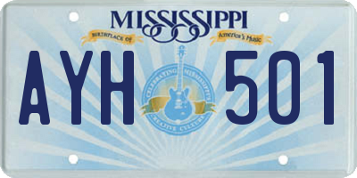 MS license plate AYH501