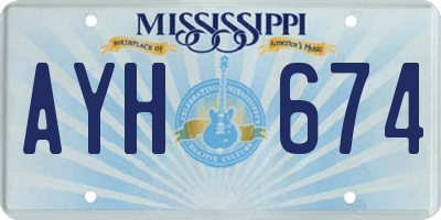 MS license plate AYH674