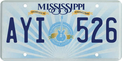 MS license plate AYI526