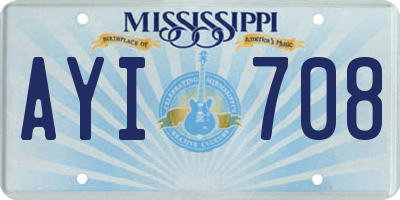 MS license plate AYI708
