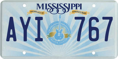 MS license plate AYI767