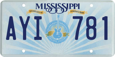 MS license plate AYI781