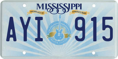 MS license plate AYI915