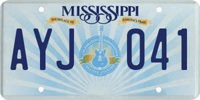 MS license plate AYJ041