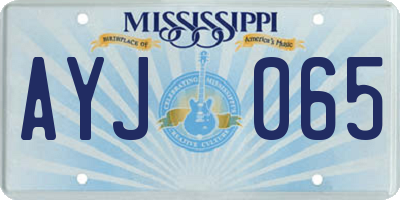 MS license plate AYJ065
