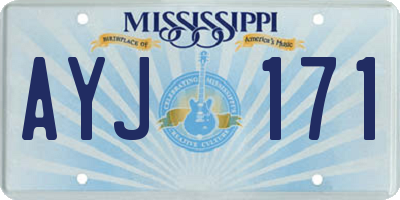 MS license plate AYJ171