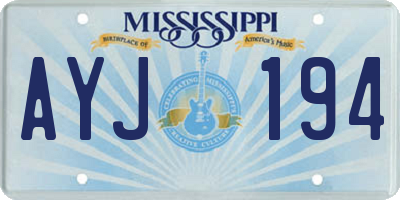 MS license plate AYJ194