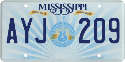 MS license plate AYJ209