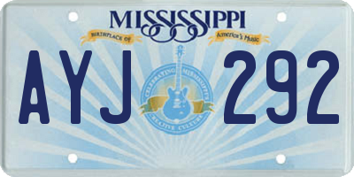 MS license plate AYJ292