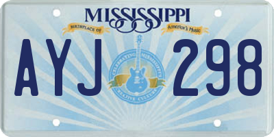 MS license plate AYJ298