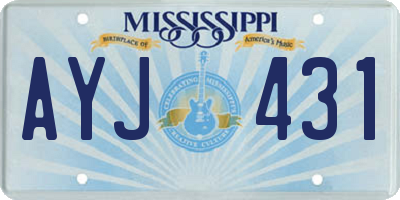 MS license plate AYJ431