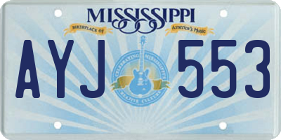 MS license plate AYJ553