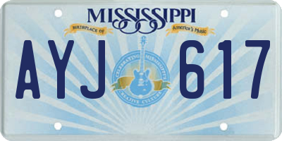 MS license plate AYJ617