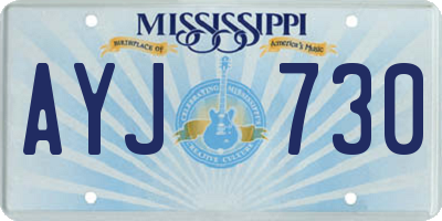 MS license plate AYJ730