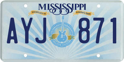 MS license plate AYJ871