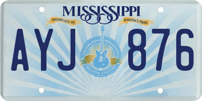 MS license plate AYJ876