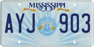 MS license plate AYJ903