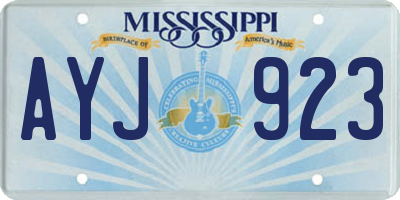 MS license plate AYJ923