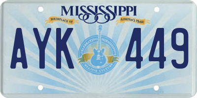 MS license plate AYK449