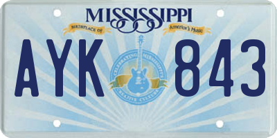 MS license plate AYK843