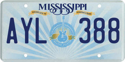 MS license plate AYL388